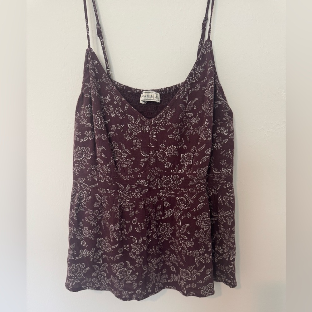 A&F Floral Burgundy Top